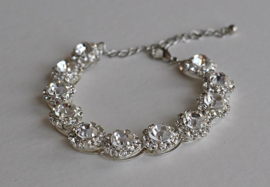Hochzeit - Crystal bracelet, Bridal bracelet, Bridesmaid gift, bridesmaid bracelet, Wedding bracelet, bridal accessories, accessory, wedding, bridal