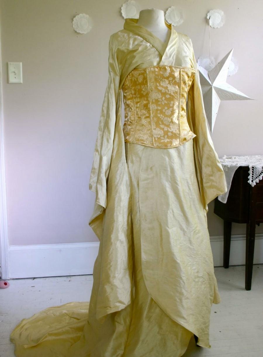 Wedding - Wedding Dress Alternative  kimono and corset Firefly Steampunk Asian