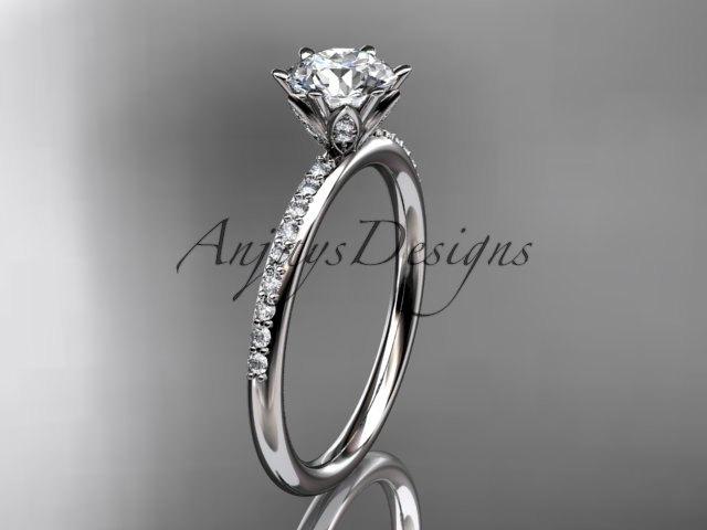 Hochzeit - platinum diamond unique engagement ring, wedding ring ADER145