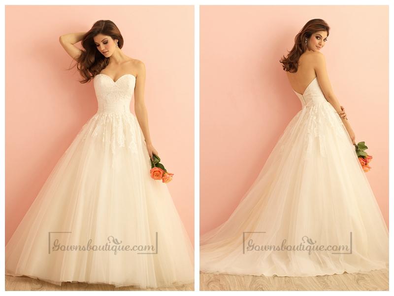 Свадьба - Strapless Sweetheart A-line Ball Gown Wedding Dress