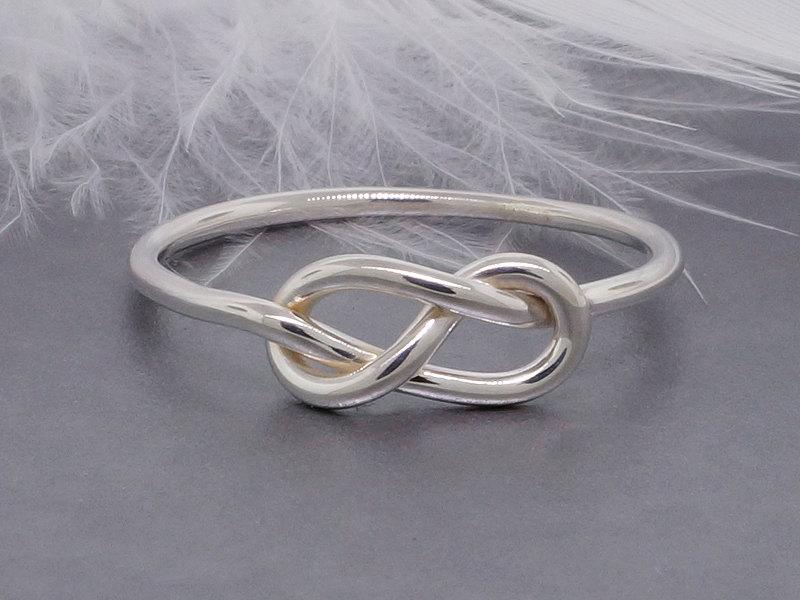 Свадьба - Promise ring, Infinity knot ring, figure 8 ring, sterling silver ring, friendship ring, purity ring