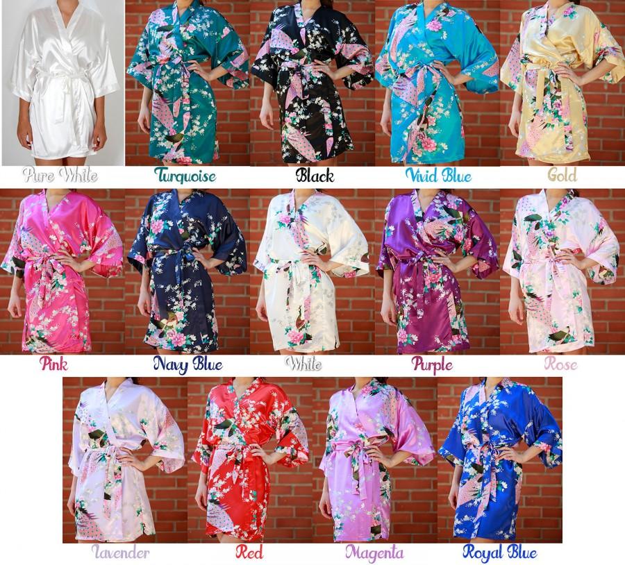 Свадьба - SALE! Bridesmaid Gift, Bridesmaid Robe, Satin Kimono, Bridesmaids Party Robes, Bridal Shower Robe, Fast Shipping from New York