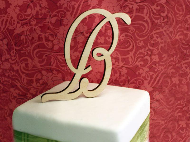Hochzeit - Wood Monogram Cake Topper