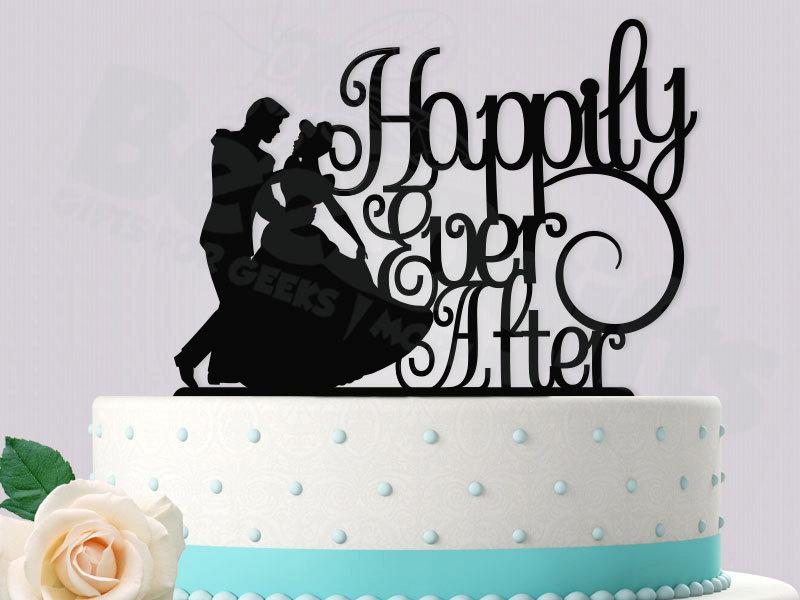 Mariage - Disney Inspired Cinderella Happily Ever After Wedding Cake Topper