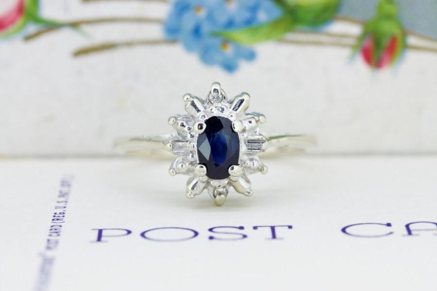 زفاف - 1950s Sapphire Engagement Ring 
