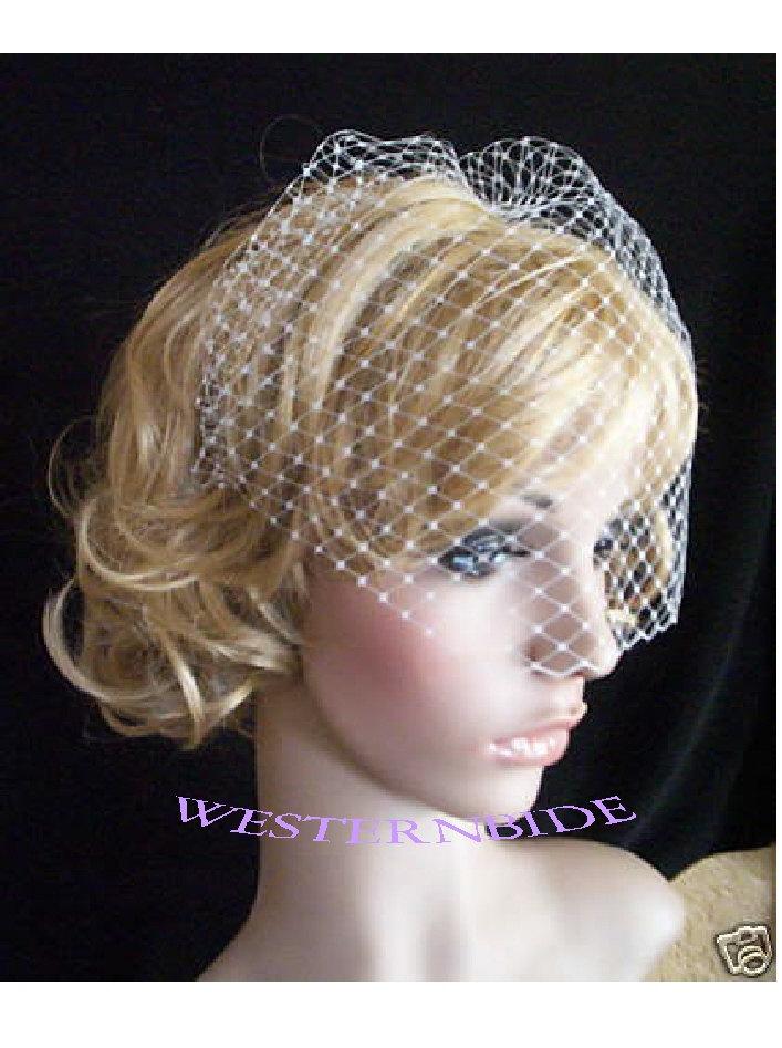 زفاف - ivory or white Rusian Veiling Blusher Wedding Veil with Comb Ready to Wear
