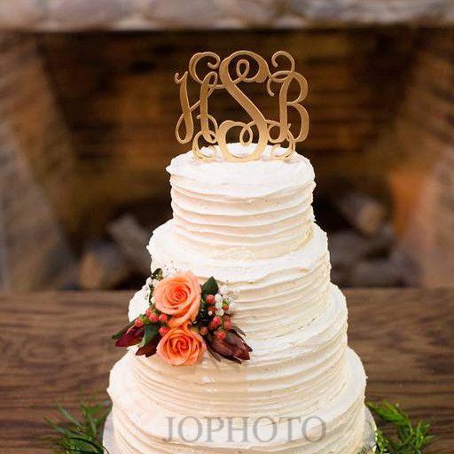 زفاف - Elegant Monogram Weddding Cake Topper. Gold or Silver.