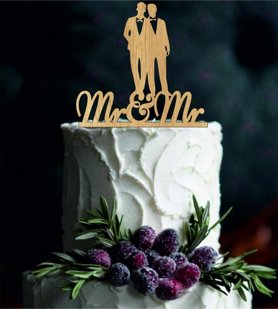 Same Sex Gay Mr & Mr Dog Wedding Anniverary Cake Topper R5H2 Black 