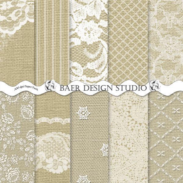 Mariage - Lace Digital Paper, LACE and BURLAP Digital Paper, Burlap Digital Paper, Digital Paper Vintage, #14053