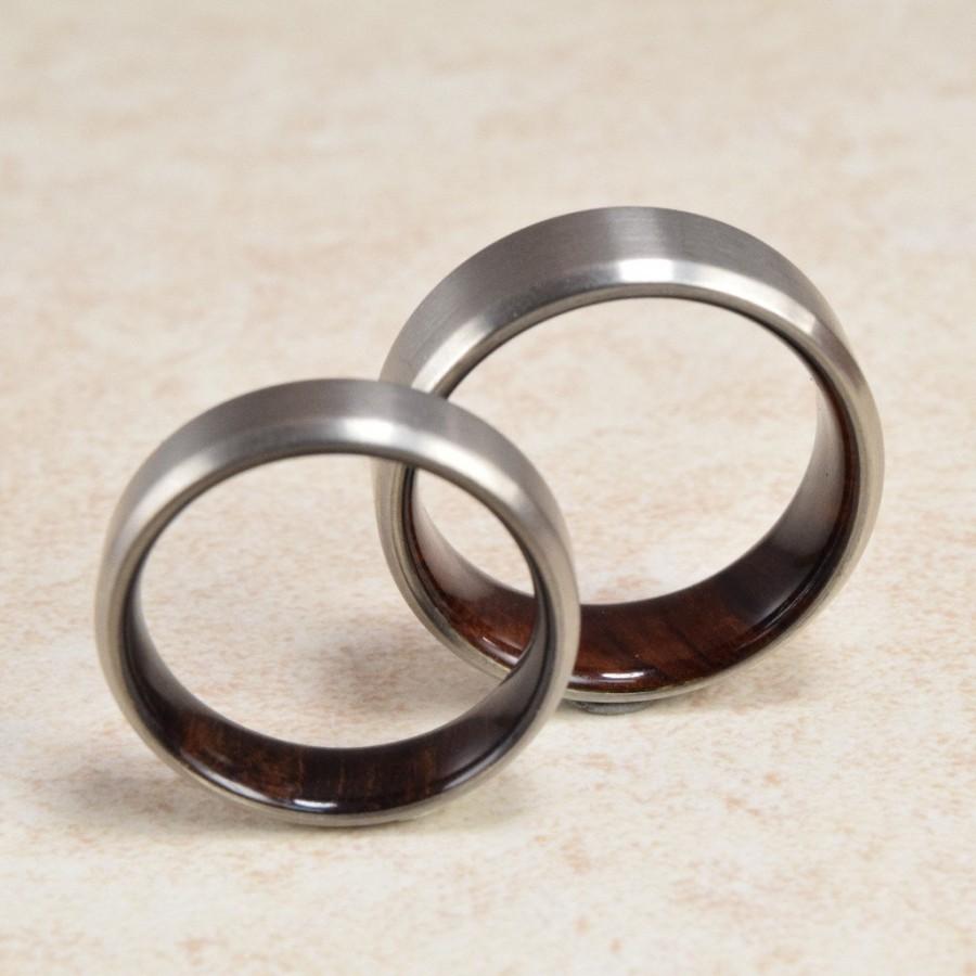 Mariage - Titanium & "Rare" Desert Ironwood Lined Ring // Engagement Ring // Exotic Wood Ring // Men's Wedding Band // Women's Ring // Gift Ring