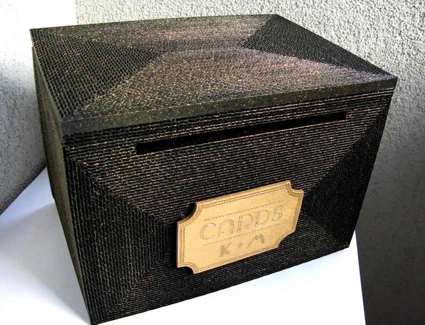 Mariage - Wedding card box,card box, wedding card holder,Black Gold card box with lock, LARGE money box ,art deco wedding,vintage unique Keepsake box