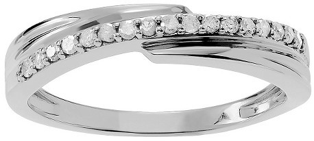 زفاف - Diamond Women's 1/6 CT. T.W. Round-Cut Diamond Wedding Pave-Set Ring in Sterling Silver (EF-VS1-VS2) - Silver