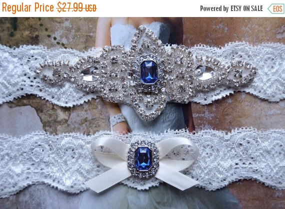 زفاف - Vintage Inspired Wedding Garter Set, Bridal Garter Set, Stretch Lace Garter, Rhinestone Crystal, Grace Style 10525