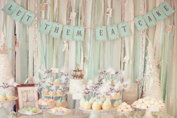 Hochzeit - Let Them Eat Cake Banner French Marie Antoinette for Birthday Party Wedding Shower Baby