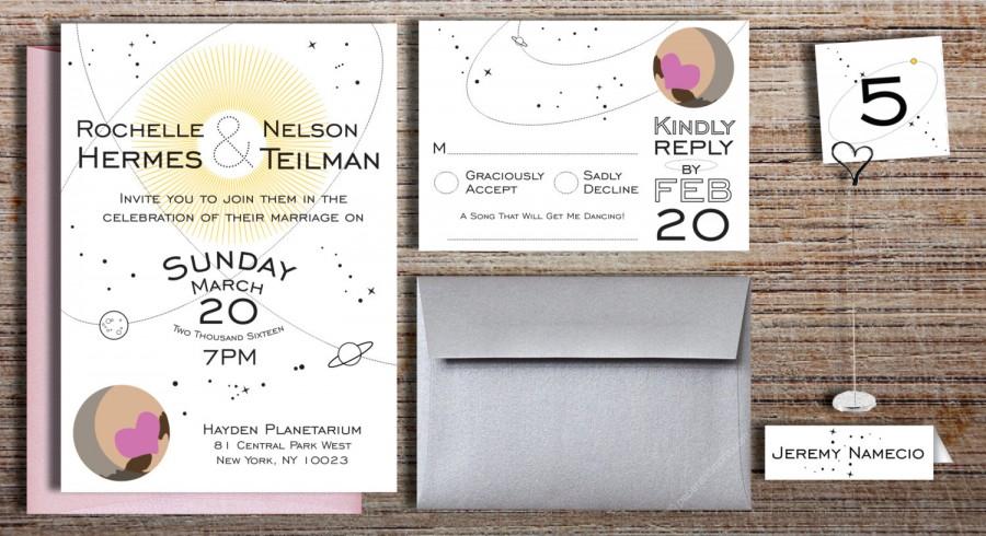 space themed wedding invitation suite solar system astronomy astrology wedding digital printable diy invitation option
