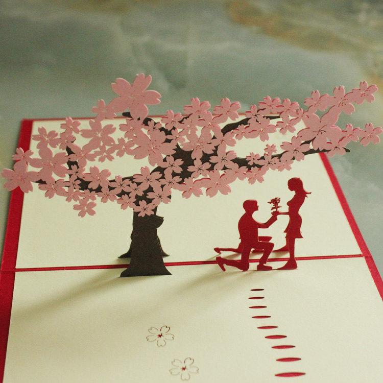 Hochzeit - Pop up wedding card, Love you, Valentines day, girls, gift, Romantics, DIY card, chinese art, invitation letter