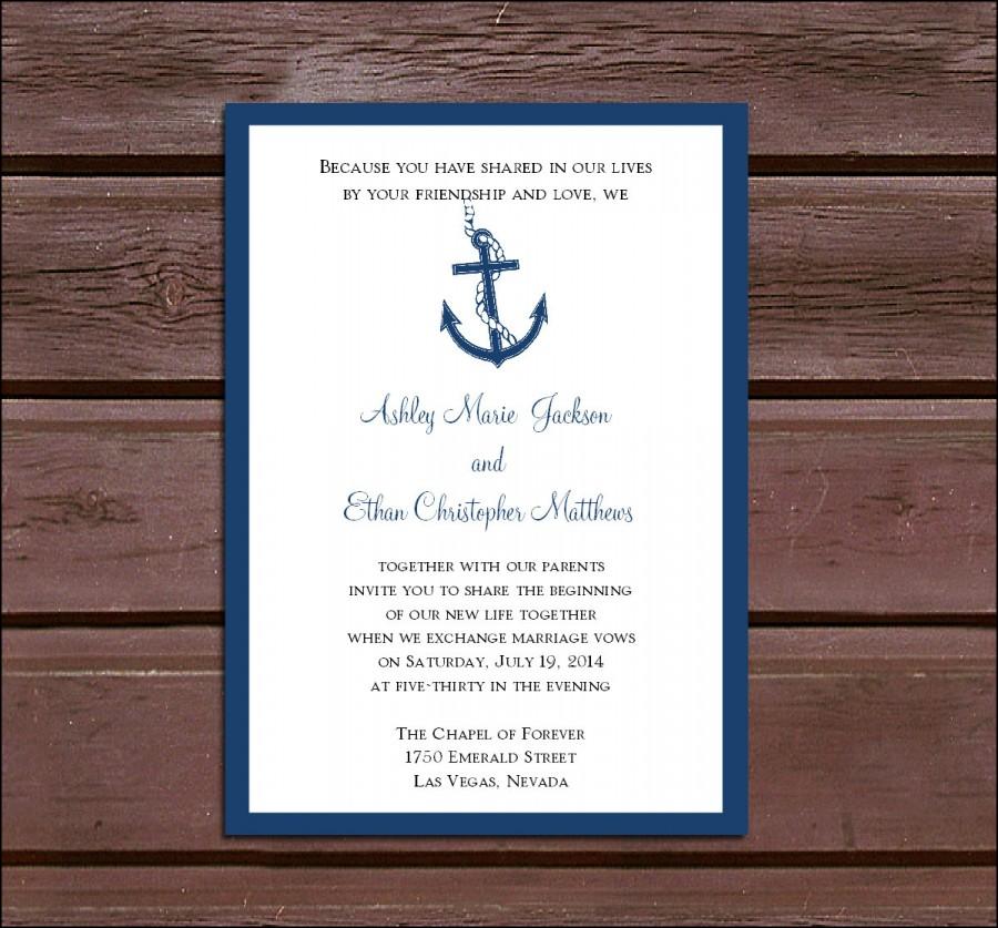 Wedding - 100 Nautical Beach Wedding Invitations, RSVP's, Reception Insert w/ FREE Calendar Stickers