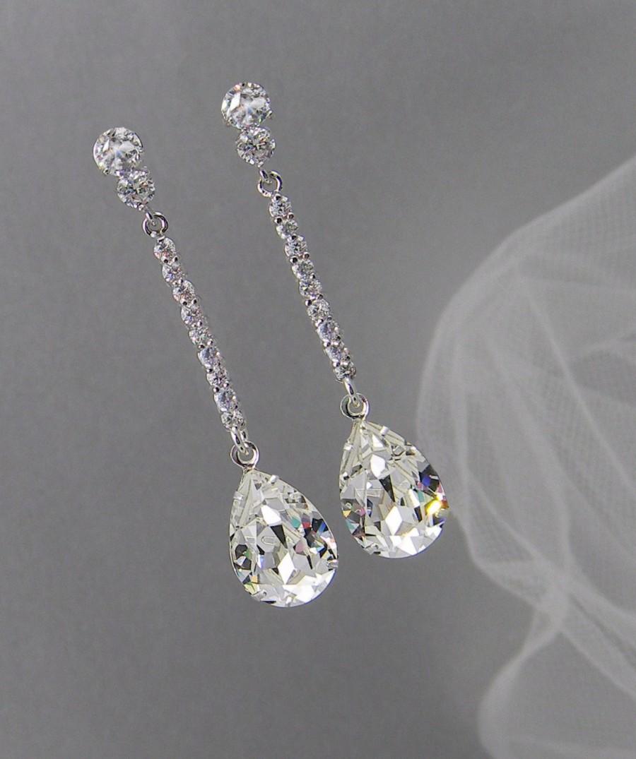 زفاف - Crystal Bridal earrings Wedding jewelry Swarovski Crystal Wedding earrings Bridal jewelry, Sophia Bridal Earrings