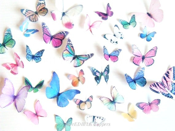 Свадьба - Wedding Cake Topper and Decorations - Edible Butterflies for Cakes -  Assorted Edible Cake Decorations -  Butterfly Decoartions for Cupcakes