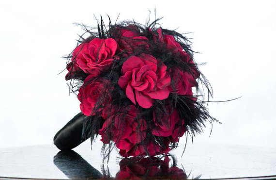 Hochzeit - Alternative Bouquet - Gothic Bouquet - Clay Bouquet - Custom Clay Bouquet - Custom Wedding Bouquet - Floral Bouquet - Deposit