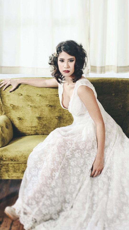 Hochzeit - Annabeth-Italian Silk Lace  Gown-Bohemian Chic-Woodland Nymph-Fairy Princess-Sweet nd Innocent-Sexy Alluring-CRBoggs Original