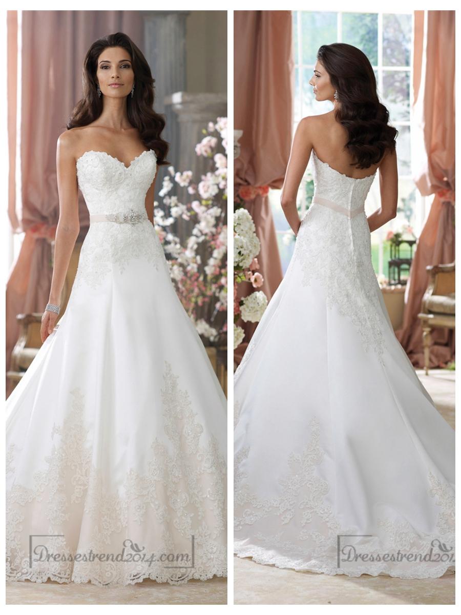 Wedding - Strapless Sweetheart A-line Lace Appliques Wedding Dresses