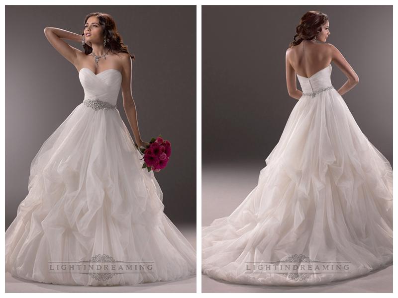 Hochzeit - Criss-cross Ruched Sweetheart Ball Gown Wedding Dresses