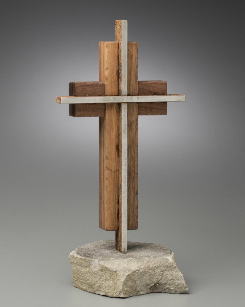 Hochzeit - The Unity Cross® Steel and Weathered Solid Black Walnut