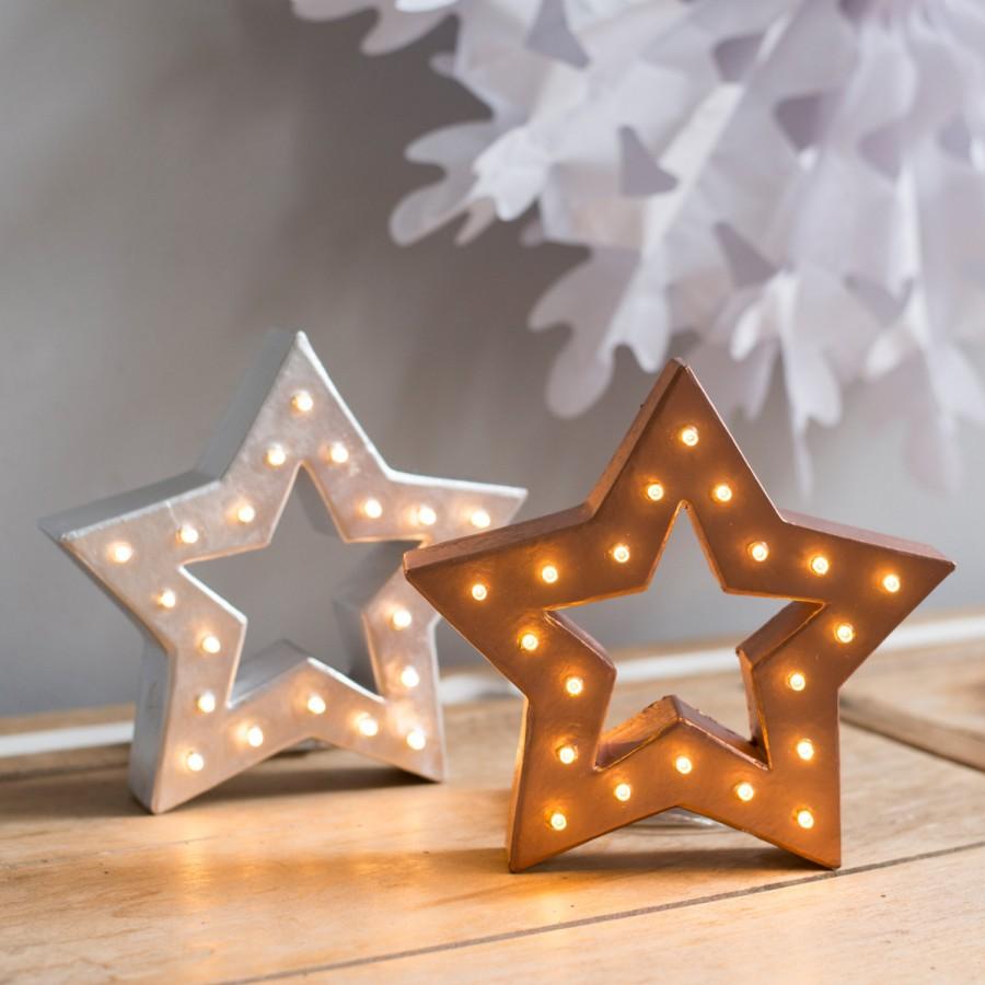 Wedding - Freestanding christmas star shaped marquee letter light - battery operated