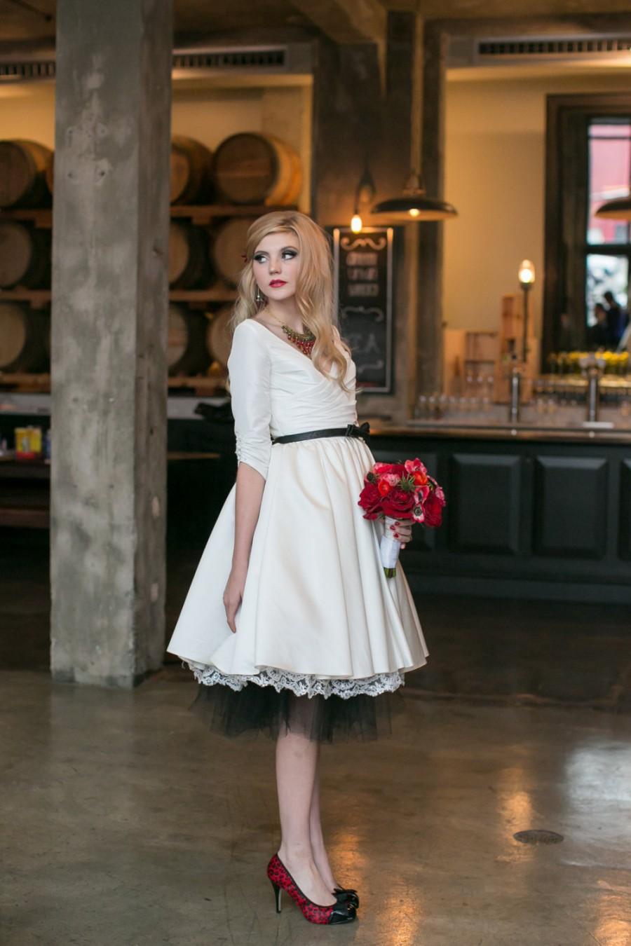 Short Wedding Dress With Sleeves And Pockets Janie Jones 2450178 Weddbook