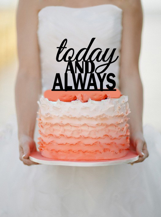 زفاف - Today And Always Wedding Cake topper Monogram cake topper Personalized Cake topper Acrylic Cake Topper