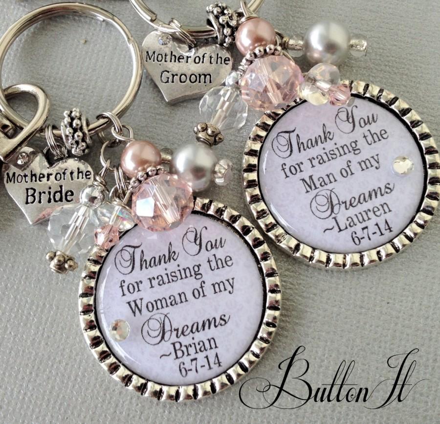 Hochzeit - MOTHER of the BRIDE gift, Personalized gift, Mother In Law thank you for raising the man of my dreams, woman of my dreams BLUSH mother quote