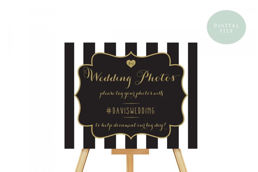 Свадьба - PRINTABLE  Custom Wedding Photo Sign // Hashtag Sign // Social Media Sign // Custom DIGITAL file