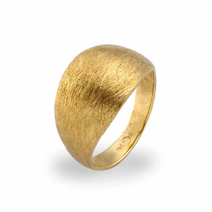 Hochzeit - 14K Gold Pinky Ring , Dainty Wedding Ring , Yellow Gold , Pinky Ring , Wedding Band , Brushed wedding Band, Unique Wedding Ring