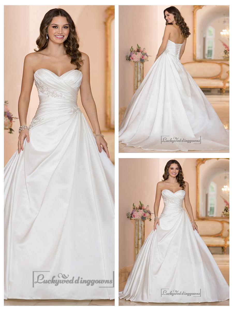 Mariage - Sweetheart Ruched Bodice Princess Ball Gown Wedding Dresses