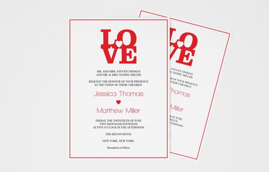 Свадьба - LOVE Wedding Invitation Templates