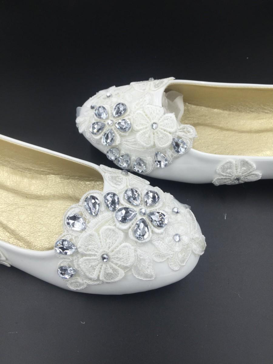Wedding Flats Ivory White Wedding Flats,Bridal Ballet Shoes,Comfortable Flats,Low Heels Flats 
