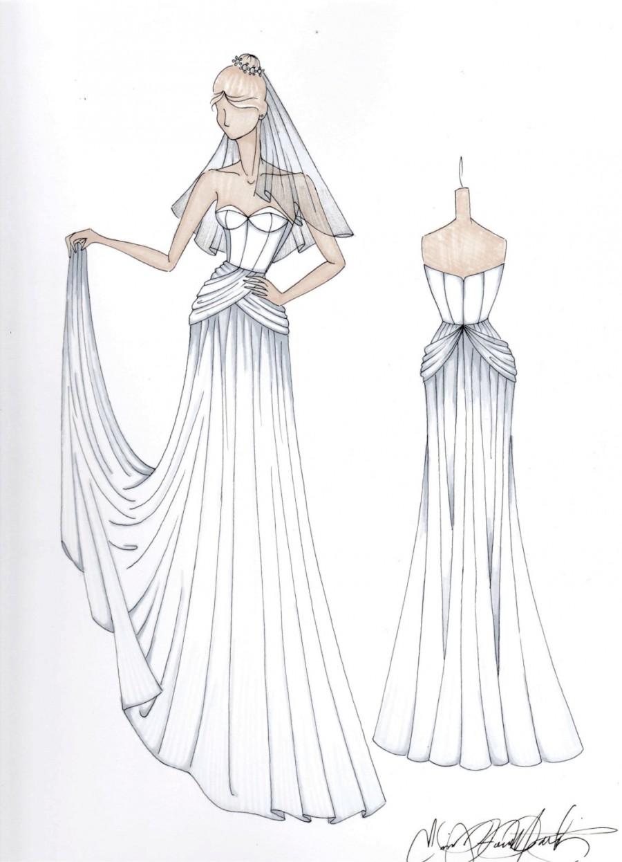 زفاف - Custom Wedding Dress Illustration