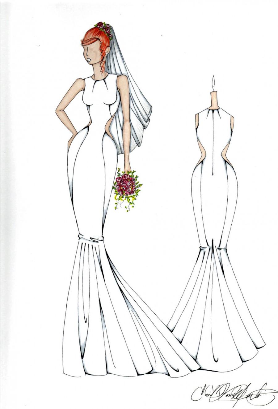 Mariage - Custom Wedding Dress Illustration