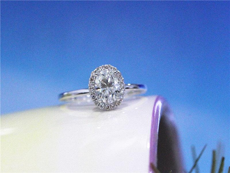 زفاف - Moissanite Engagement Gift for Her 5x7mm Oval Moissanite Ring Moissanite Ring 14k White Gold Ring Gold Jewellry(other gemstone aviliable)