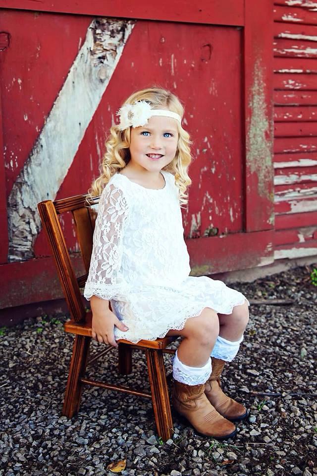 Hochzeit - Lace Flowergirl Dress other colors available