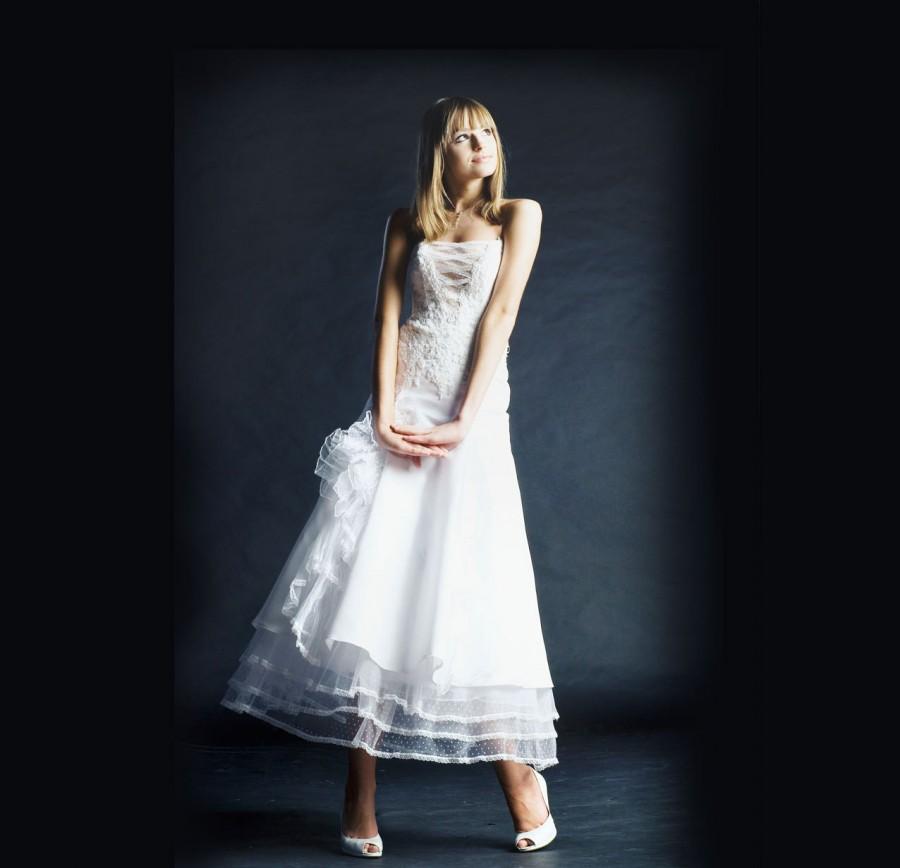 Mariage - Short wedding dress-wedding dress 50s-casual wedding dress-1950s Bridal-Ivory Cream Short Wedding Dress-bridal dress A-line