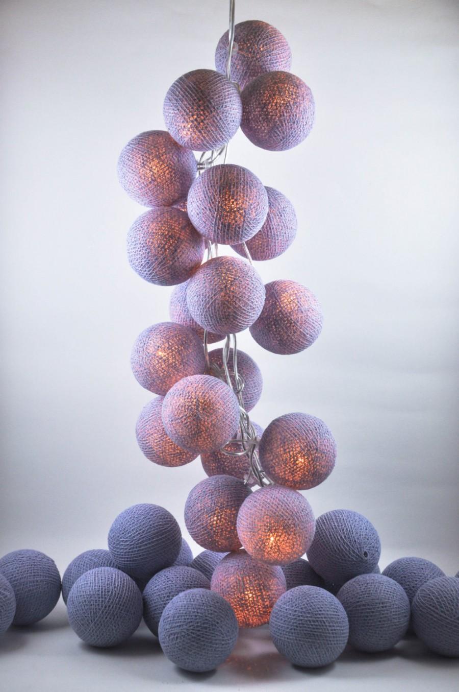 زفاف - 20 Bulbs Blueberry Night Light cotton ball string lights for Patio,Wedding,Party and Decoration
