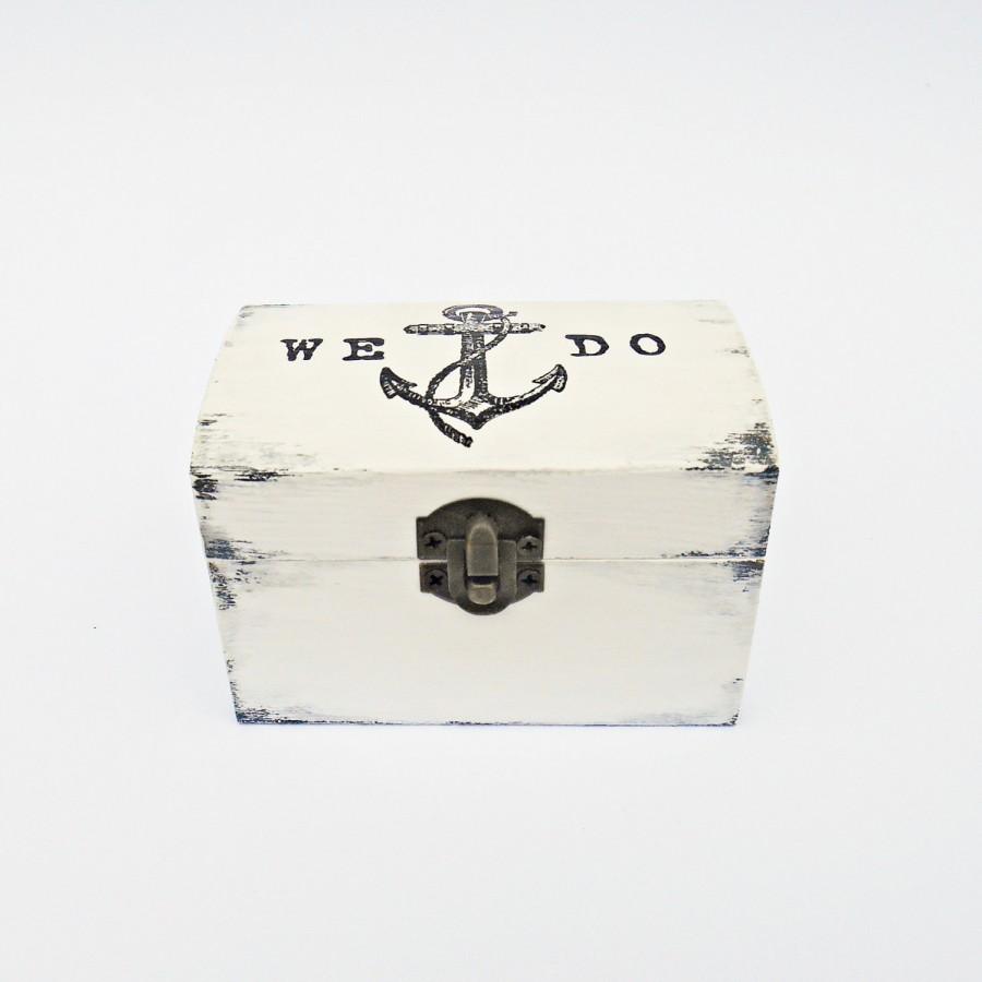 Hochzeit - FREE SHIPPING, Wedding antique white ring bearer box / pillow, Wooden ring bearer box, Pillow alternative, Wedding keepsake box, Cards box