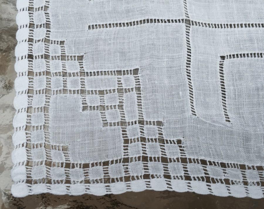 Mariage - HandkerchiefBridal Bridesmaid Madeira Cotton Cutwork  Wide Scalloped Border