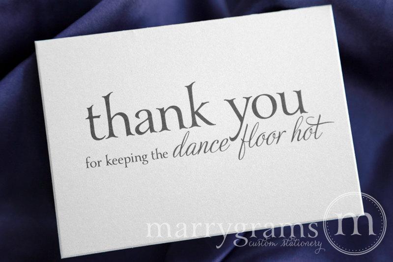 Свадьба - Wedding Card to Your DJ Musician - Thank You for Keeping the Dance Floor Hot - Wedding Music Band Vendor Thank You Card CS08