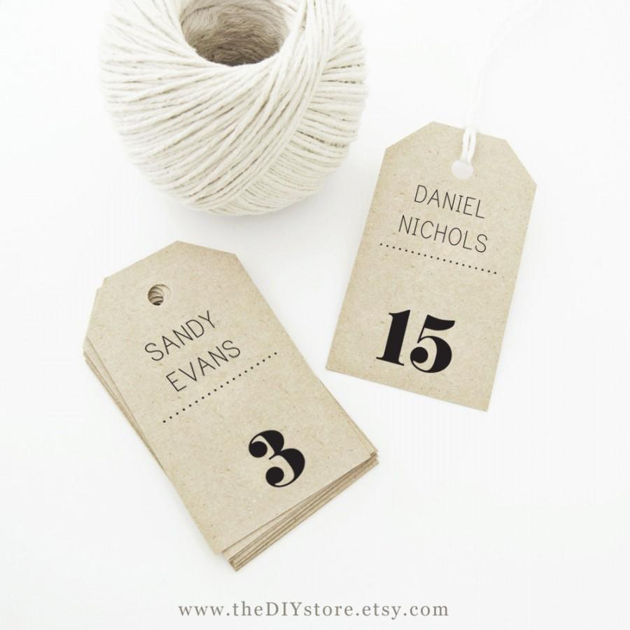 Wedding - Escort Card Tag Printable, Text Editable, MEDIUM Tag Size, Hang Tags, Thank You Tag, Favor Tag, Wedding Gift Tag, INSTANT Digital Download