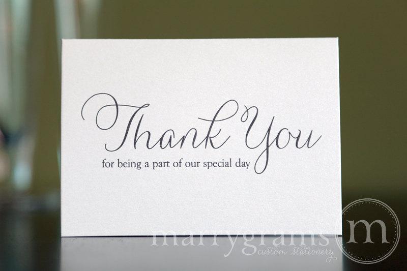 Wedding - Wedding Thank You Note Card Set -Misc. Thank You for Being a Part of Our Special Day Vendor, Florist, Caterer, DJ, Band, etc (Set of 5) CS01