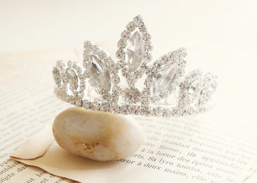 زفاف - Rhinestone Princess Crown Tiara Comb for Bridal Wedding Pagents ,Crystal Tiara, Mini Tiara ,  64044