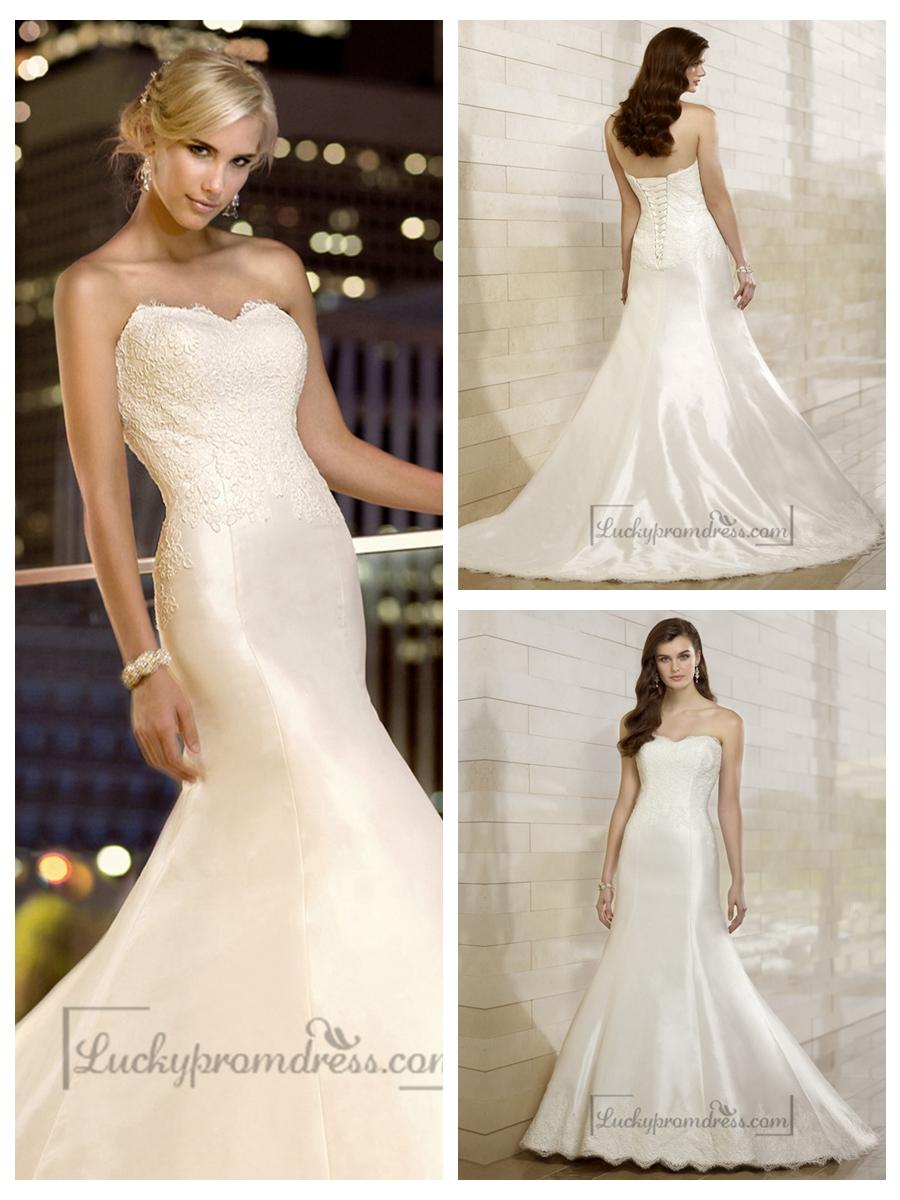 زفاف - Elegant Fit and Flare Lace Appliques Sweetheart Wedding Dresses